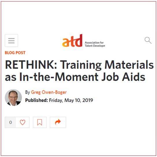 Rethink: Training Materials as in-the-moment job aids