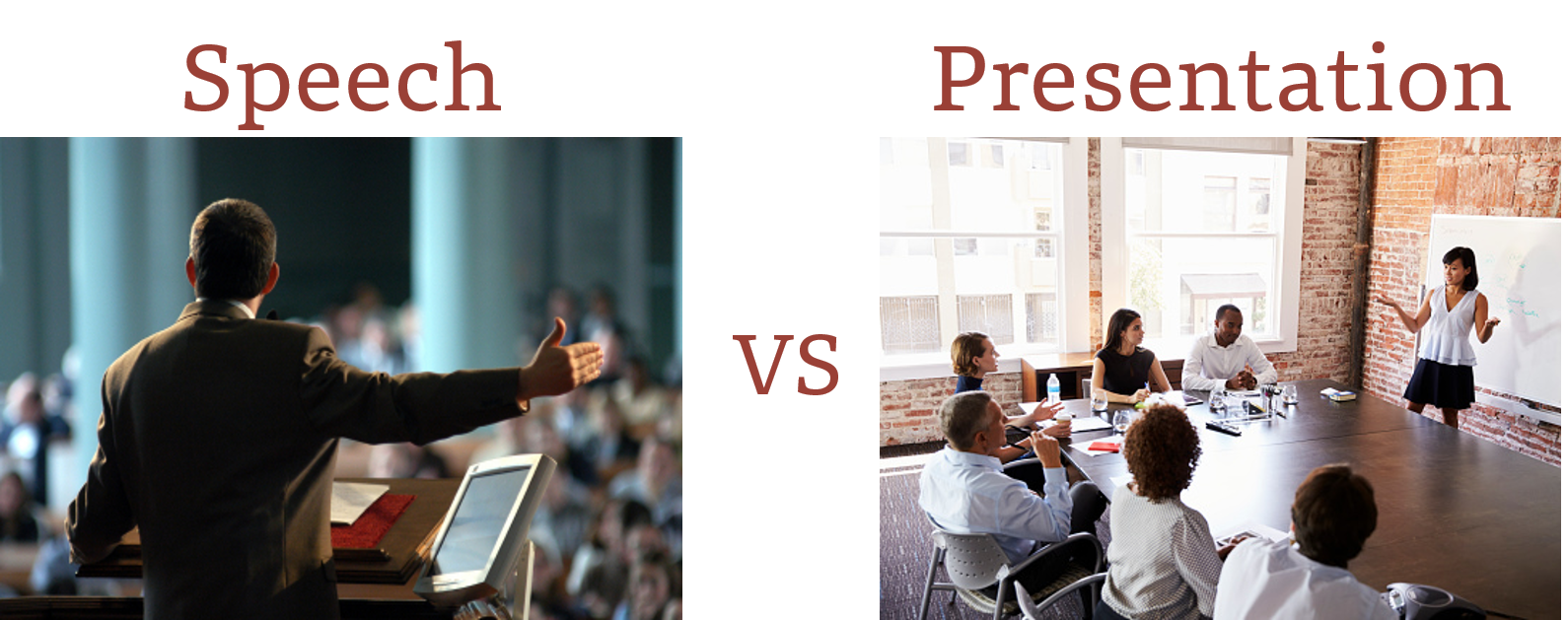 differences between speech & presentation