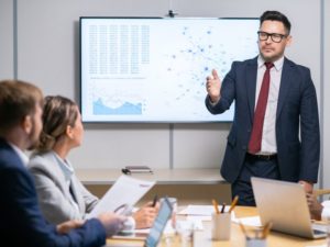 Man making business presentation