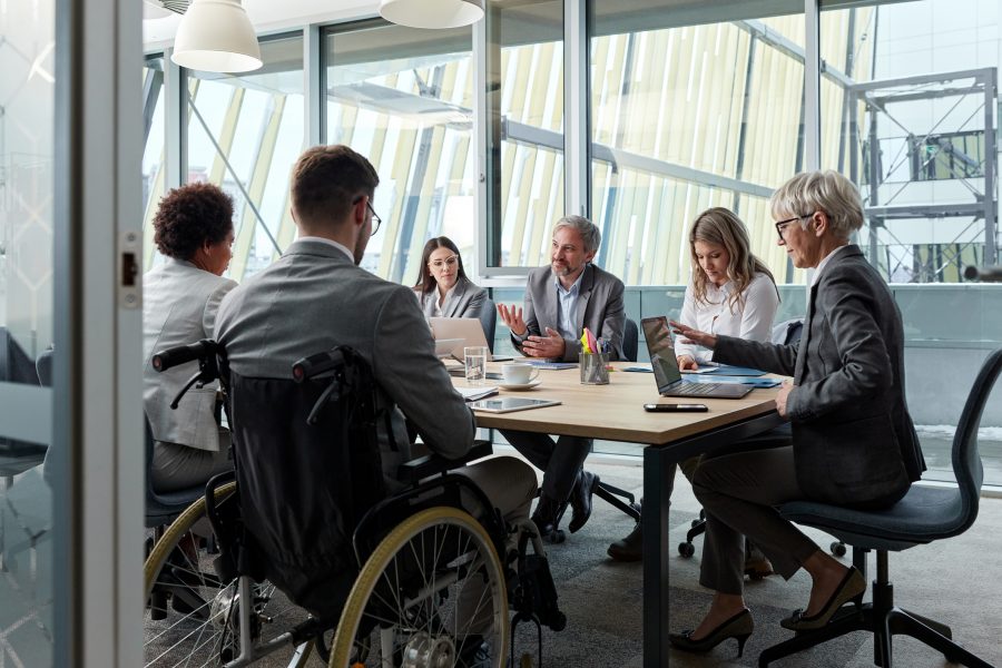 team collaboration during a business meeting