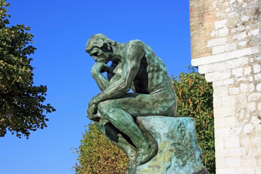 The Thinker statue illustrates taking time to collect your thoughts